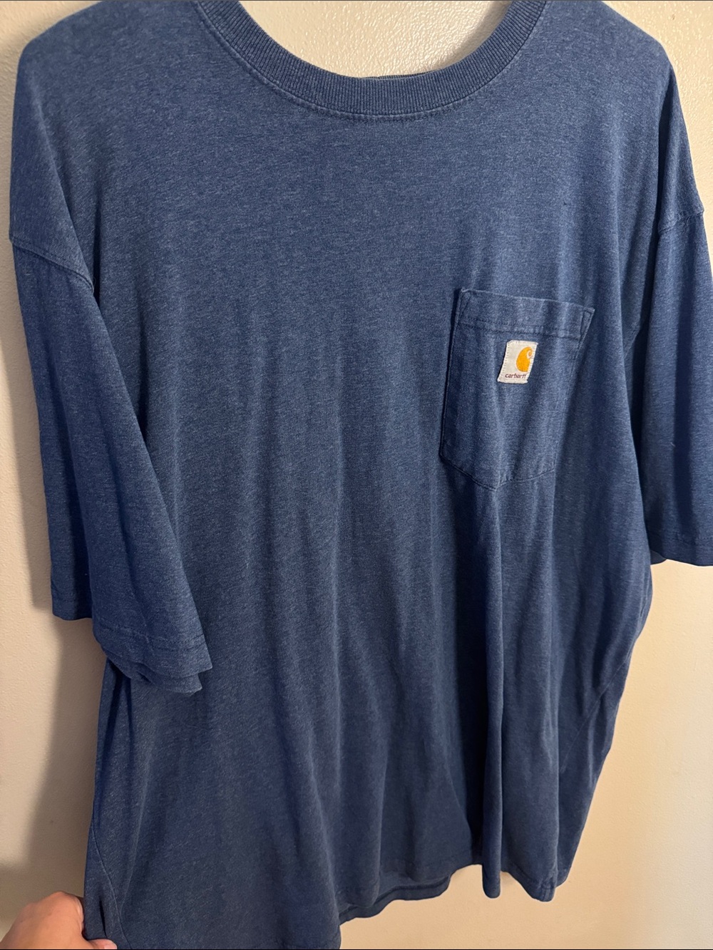 Carhartt Blue Short-Sleeve Pocket Tee with Logo Patch